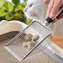 Pala de jardinería con malla de acero inoxidable de 3,8 mm, resistente a la corrosión, para cribar suelo, cama de hámster y arena de playa. Herramienta duradera para uso al aire libre y mascotas, herramienta manual de jardinería | Pala resistente a la co