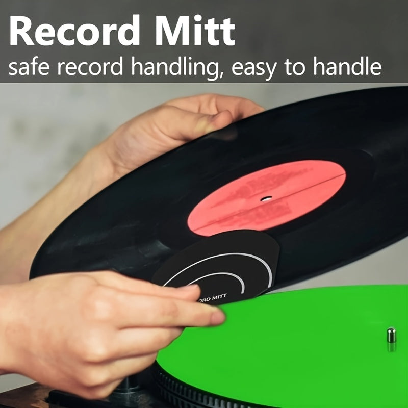 Guante Antiestático para Vinilos - Mango de Fieltro y Cartón Tamaño Palma para DJ, Karaoke y Reproducción - Agarre Protector Resistente a Huellas y Sudor para Prolongar la Vida Útil del Disco, Accesorio de DJ, Diseño Ergonómico con Almohadilla Suave