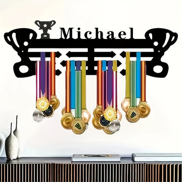 Un soporte de medalla de metal vintage personalizado, ganchos DIY para exhibir medallas en la pared, ganchos decorativos para medallas y trofeos.