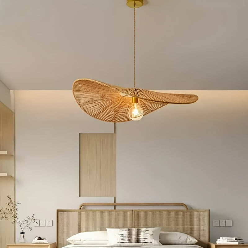Linterna de Diseño Moderno Tejido a Mano con Hojas - Brillo Dorado Cálido, Material de Fibra Natural, No Necesita Electricidad para Decoración del Hogar, Regalo de San Valentín, Espacios Inspirados en Zen, Lámparas de Pared para Salón y Restaurantes, Ilu