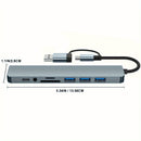 Hub USB multifunción 8 en 1, concentrador USB para computadora, hub USB C, lector de tarjetas TF/SD, salida de audio de 3.5 mm, ideal para transferencia de datos USB en computadoras