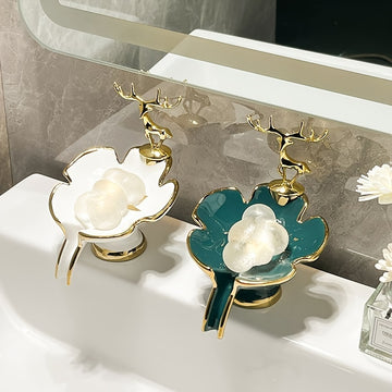 Caja de Jabón de Baño de Lujo Ligero con Drenaje Creativo, Sin Taladro, Porta Jabón de Baño
