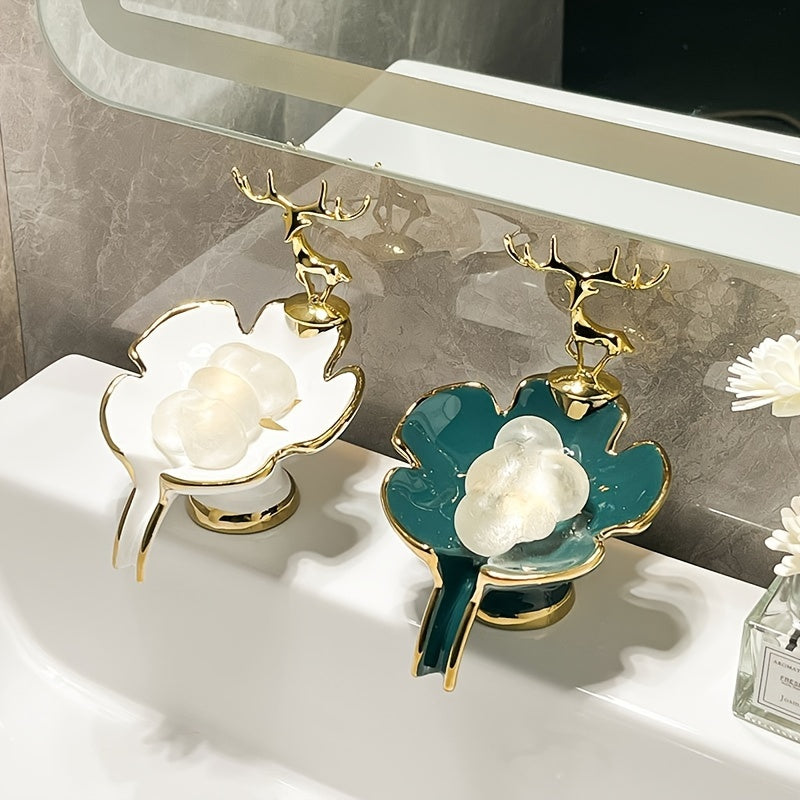 Caja de Jabón de Baño de Lujo Ligero con Drenaje Creativo, Sin Taladro, Porta Jabón de Baño