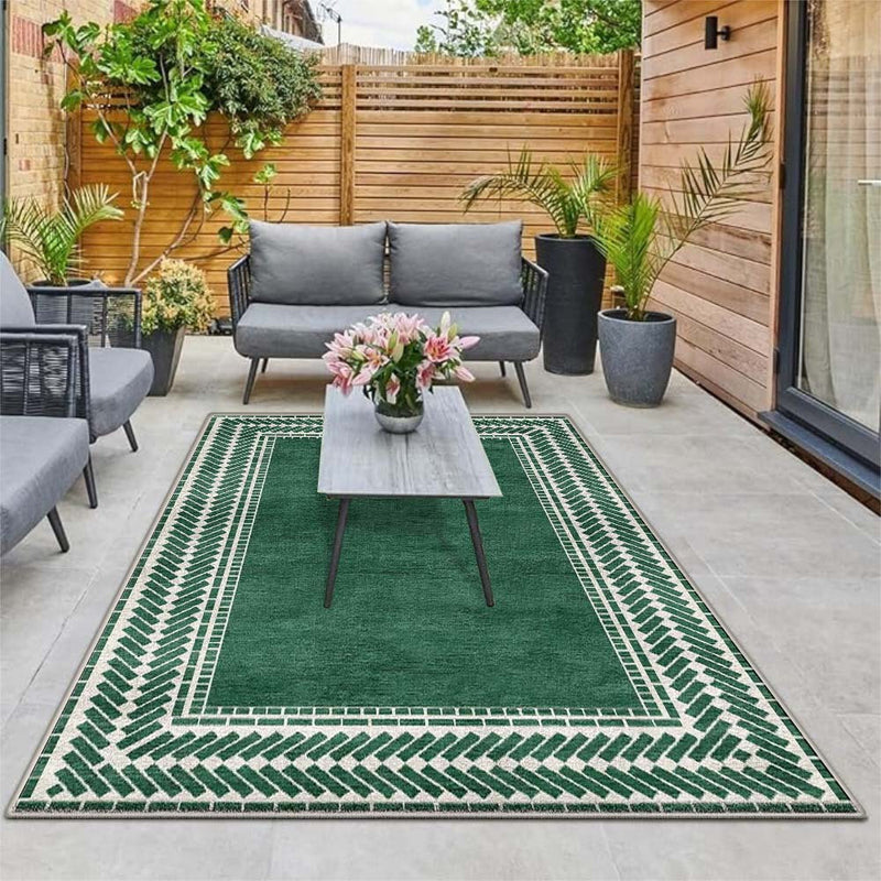 Tapete de poliéster lavable en máquina de 851 gramos/metro cuadrado, decoración de balcón y patio floral, tapete de crema francesa de baja pila, resaltante y brillante, ideal para acampar, tapete de terciopelo ultra-suave antideslizante, lavable en máqui