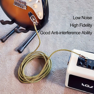 Cable de conexión para instrumentos JUSTPRO de 6.35 mm, para guitarra eléctrica y bajo, forma redonda, macho a macho, alta fidelidad, sin distorsión de sonido, compatible con bocinas e instrumentos, ideal para Pascua, temporada de graduaciones, accesorio