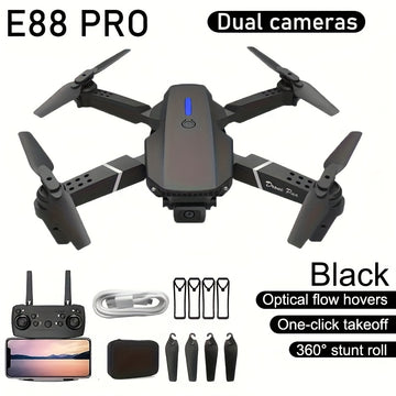 Drone Profesional E88PRO para Principiantes de Mayor Venta 2025, Acrobacias a 360°, Transmisión de Imagen por APP, Flotación Óptica, Despegue y Aterrizaje con un Clic, Cuerpo Plegable Portátil, Fácil de Operar, Regalo Ideal para Vacaciones