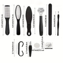 Juego Profesional de Pedicura 8 en 1, Kit para Cuidado de Pies con Acero Inoxidable, Eliminador de Callosidades y Espuma Beige