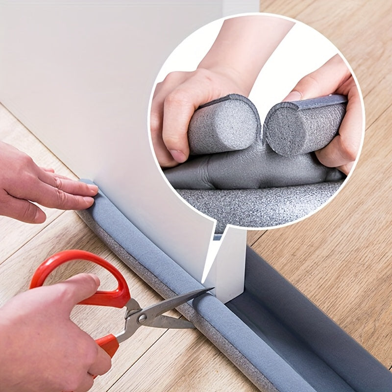 1pz Barrera de Viento Ajustable para Puertas con Sello Inferior No Adherente y Tira Flexibles Antiruido, Apto para Bajo de Puertas, Ventanas, Huecos de Vidrio de Ducha, Garaje Duradero y Fácil de Instalar