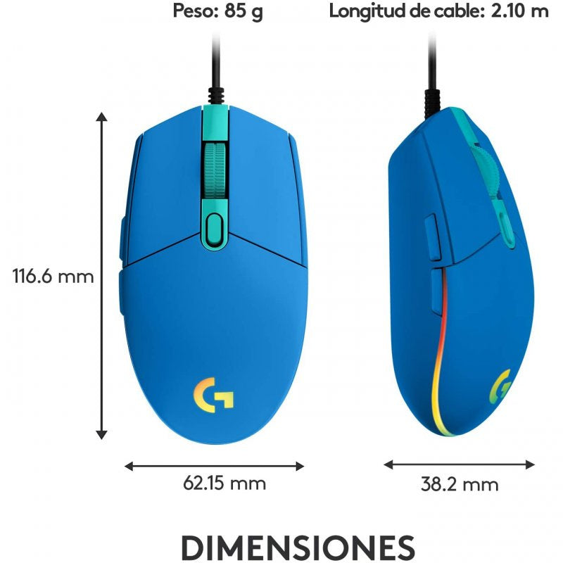 Mouse Gamer Logitech G203 RGB LightSync Azul