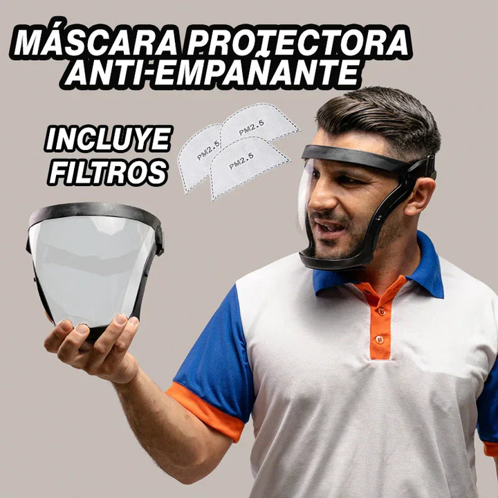Máscara Protectora de Cara Completa Anti-Empañante + 5 Filtros