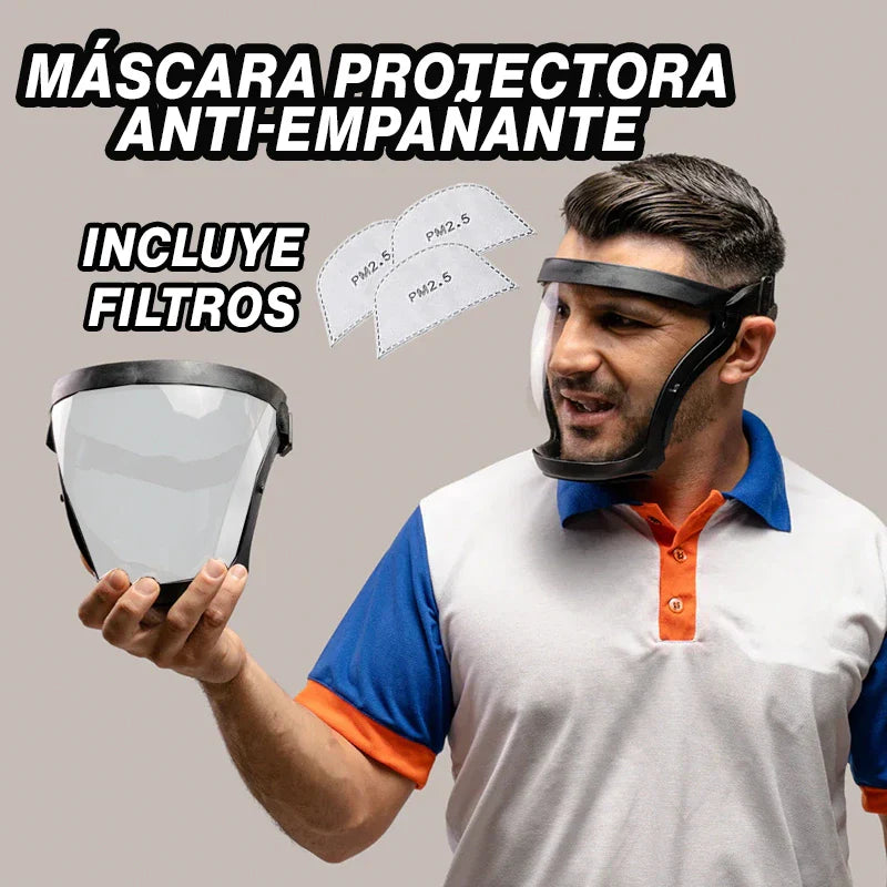 Máscara Protectora de Cara Completa Anti-Empañante + 5 Filtros
