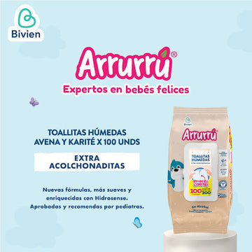 TOALLAS HUMEDAS AVENA Y KARITÉ X100 AAB235 ARRURRÚ