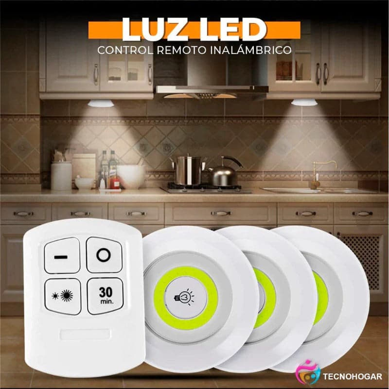 Pack de 3 luces led con control de mando
