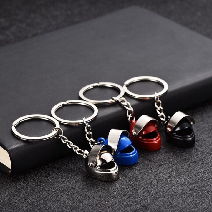 Llavero mini casco de moto en acero