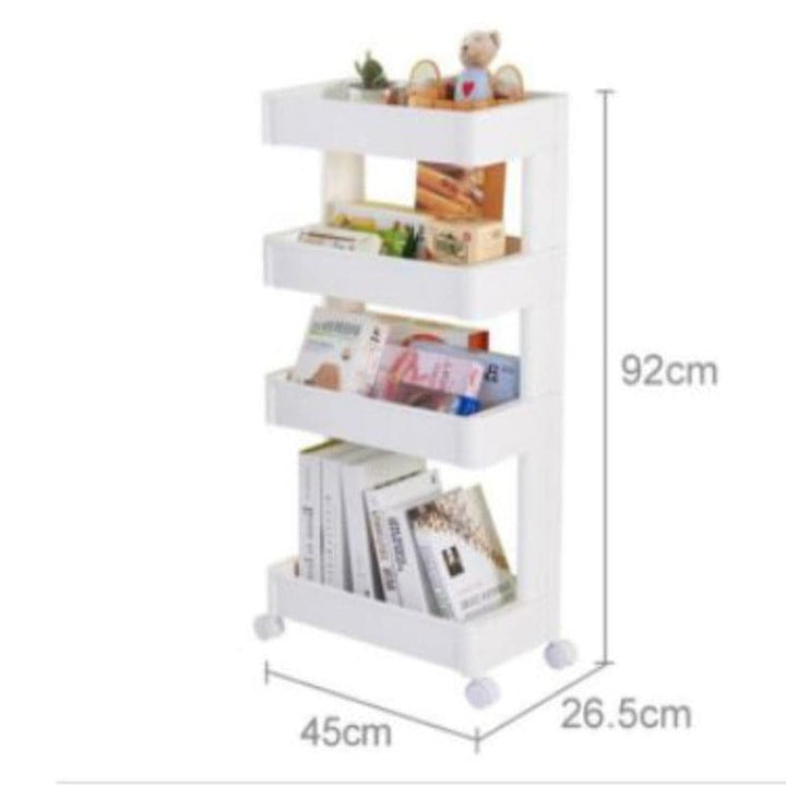 Organizador 4 Estantes de Plástico con Ruedas