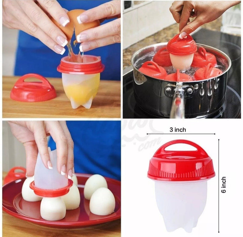 Moldes Para Cocinar Silicone Huevos Egg Boil X 6 Piezas