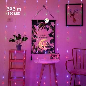 Luces Cascada 3X3 Metros 320 LED Navidad Interior Exterior 3X3-320L
