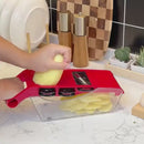 Rallador de verduras mandolina 6 en 1, cortador multifuncional de cocina con cuchillas intercambiables de acero inoxidable, rebanador manual para frutas y hortalizas, utensilio práctico para ensaladas, rallador seguro