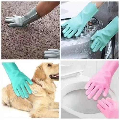 Guantes Mágicos De Silicona Para Lavar Platos, mascotas, autos