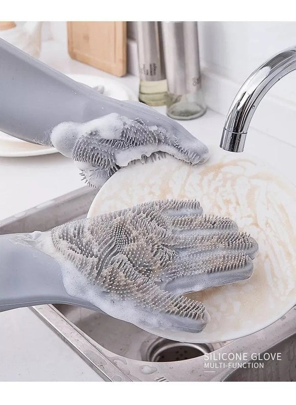 Guantes Mágicos De Silicona Para Lavar Platos, mascotas, autos