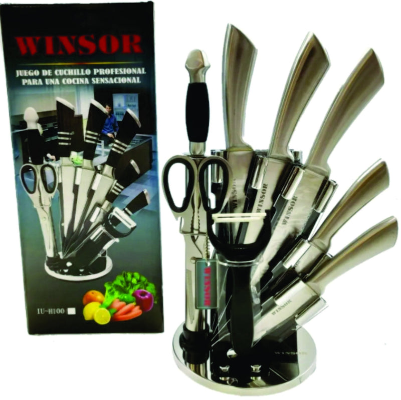 Promoción Juego De Cuchillos Winsor En Acero Inoxidable X9 Pcs