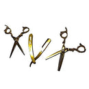 Promoción Kit X3 Tijeras Profesional Cabello Dragon Titanio Estuche