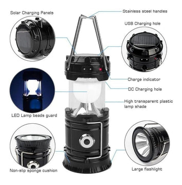 Lampara, linterna Solar, recargable Para Camping y5700
