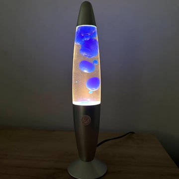 Lámpara de Lava Luz Decorativa Base Plateada 1037