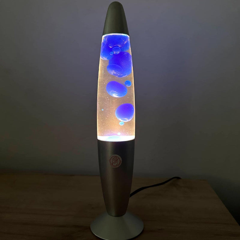 Lámpara de Lava Luz Decorativa Base Plateada 1037