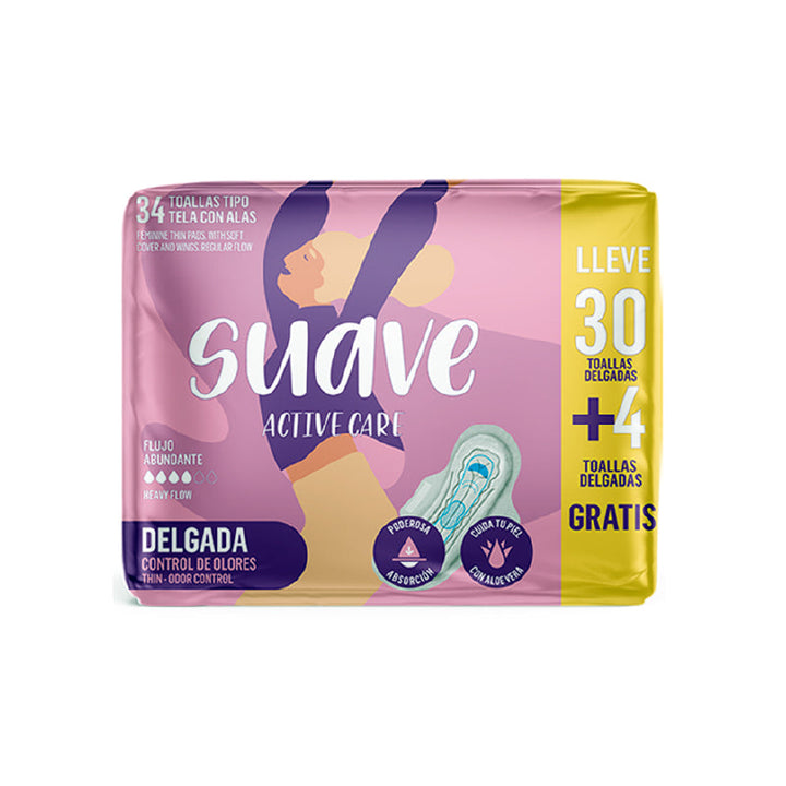 TOALLA FEM SUAVE 34U AC DELGADA