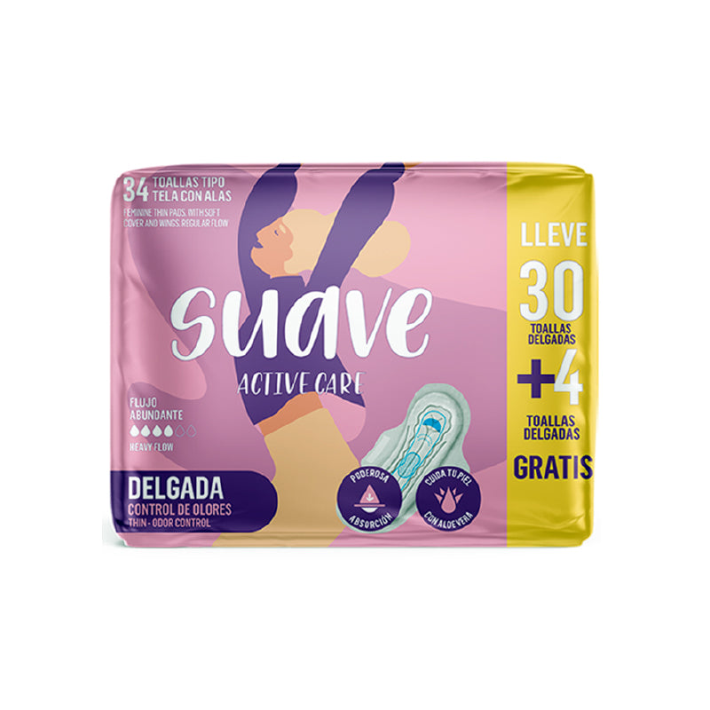 TOALLA FEM SUAVE 34U AC DELGADA