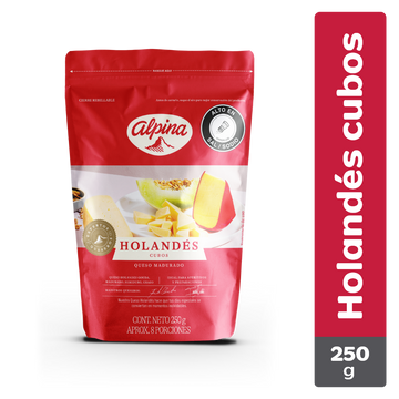 QUESO HOLANDES ALPINA 250G CUBO