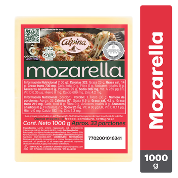 QUESO MOZARELLA ALPINA 1000G BLOQUE