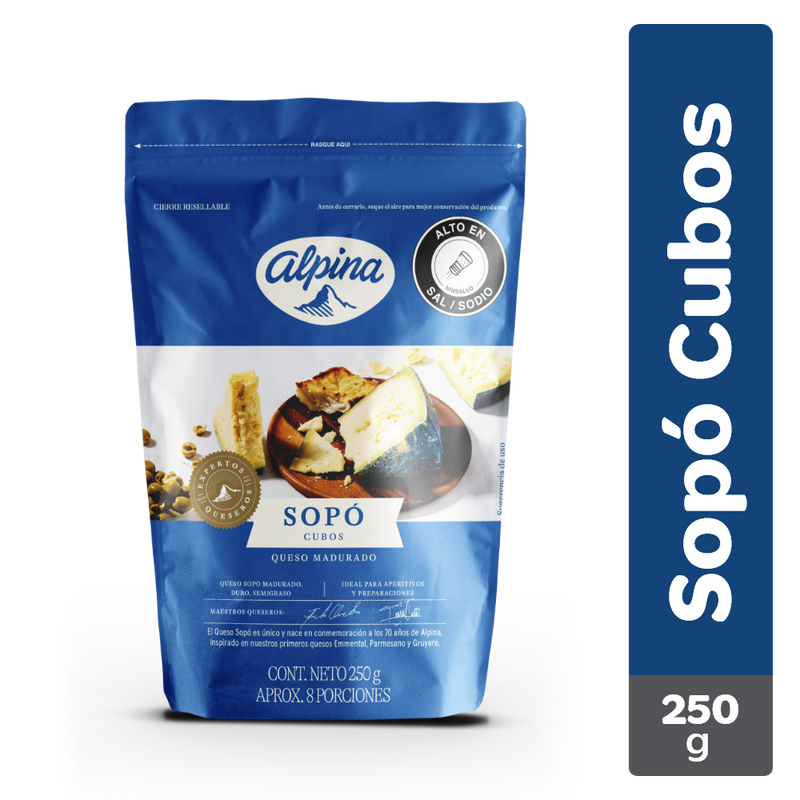 QUESO SOPO ALPINA 250G CUBOS