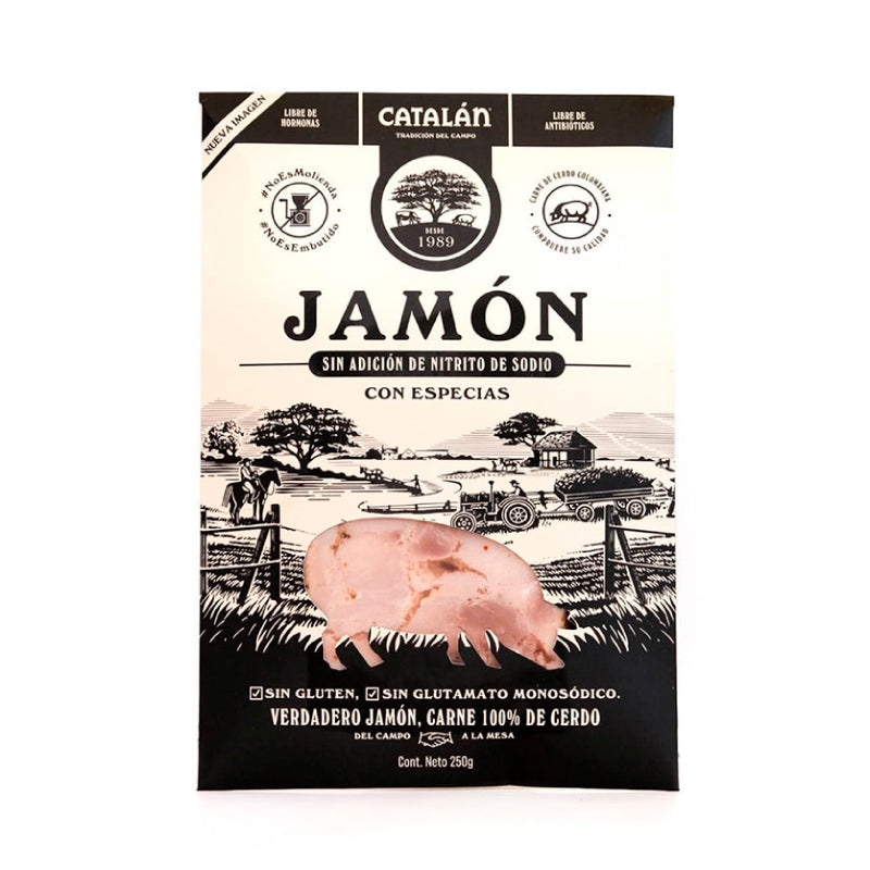 JAMON 0% NITRITO ESPECIAS 250G CATALAN