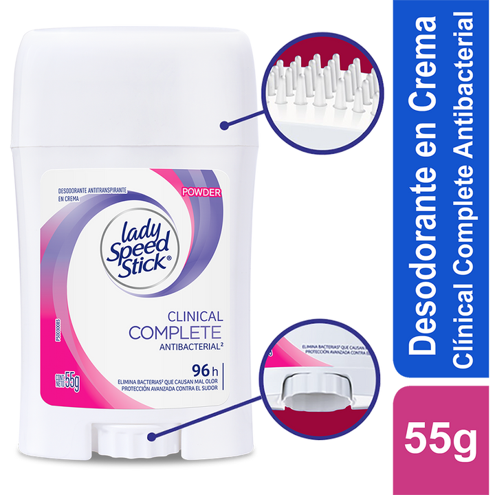 DESODORANTE LADY CLINICAL 55G CREMA/POW