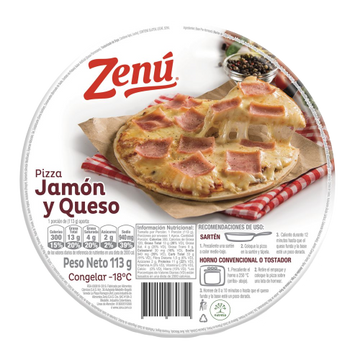 PIZZA ZENU 113G JAMON Y QUESO