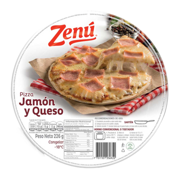 PIZZA ZENU 226G JAMON Y QUESO