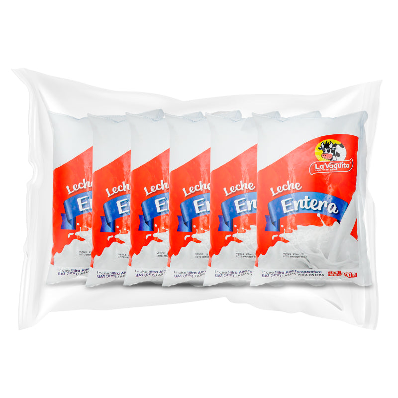 LECHE ENTERA LA VAQUITA 900ML SIX PACK