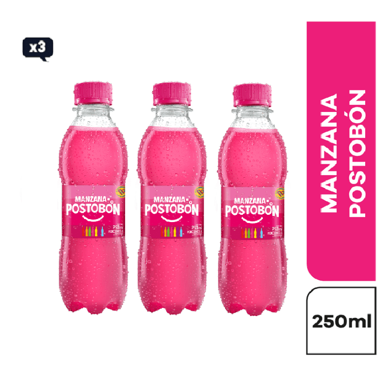 GASEOSA POSTOBON MANZANA PET 250 TRIPACK
