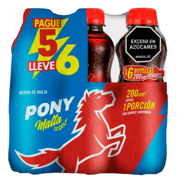 PONY MALTA 6U 1200ML PET PAGA5 LLEVA6