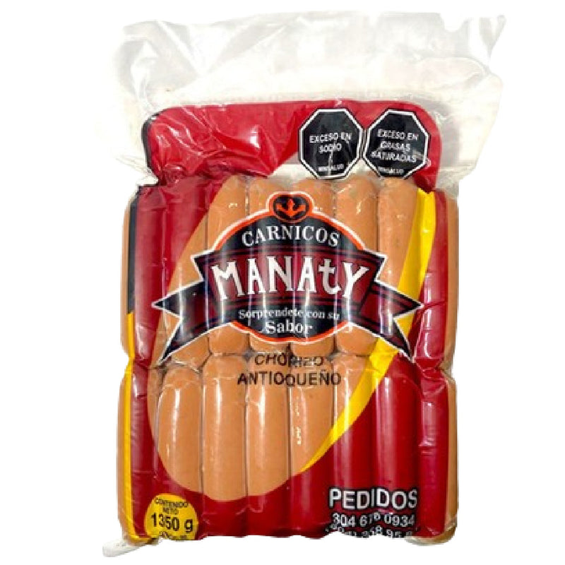 CHORIZO MANATY 10U 450G ANTIOQUEÑO
