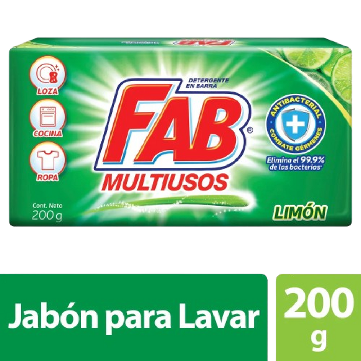 JABON BARRA FAB 200G MULT LIMON