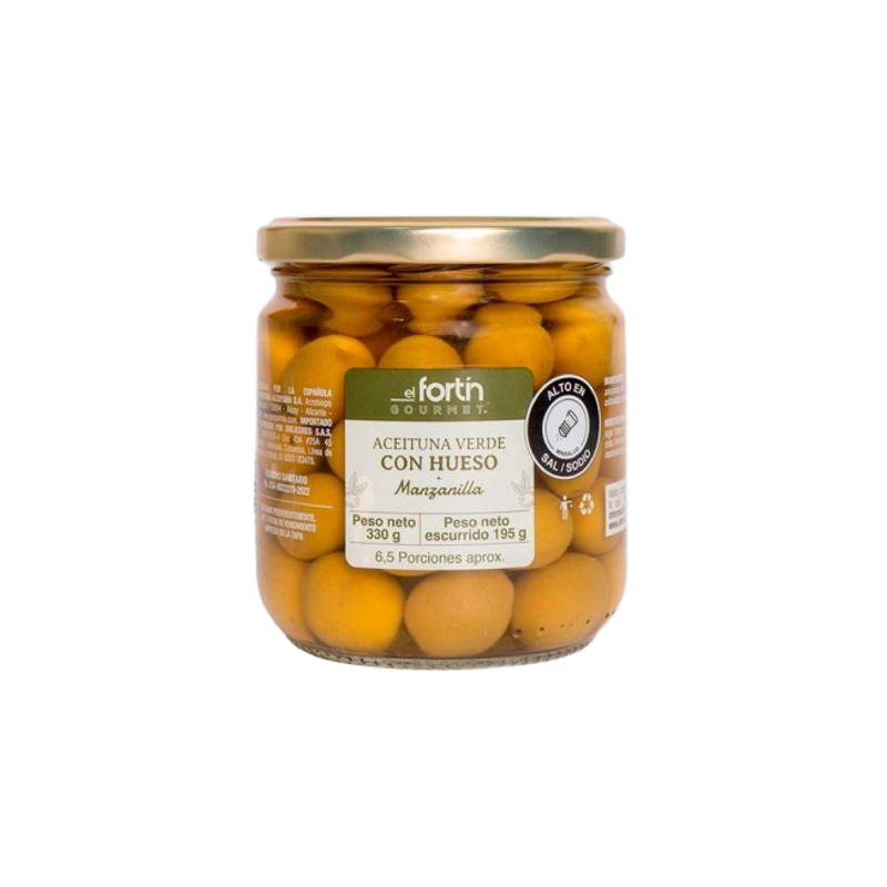 ACEITUNA FORTI N 330G VERDE CON HUESO