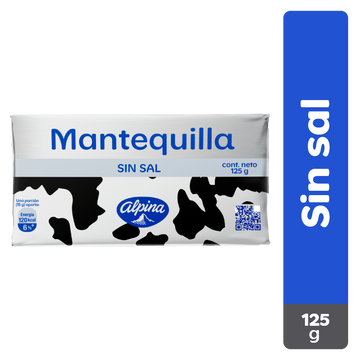MANTEQUILLA ALPINA 125G S/SAL