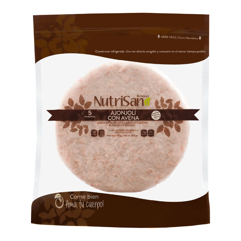 AREPA NUTRISANO AJONJOLI Y AVENA 5U 450GR