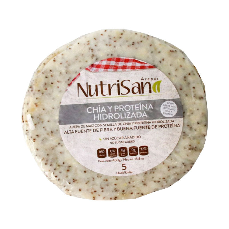 AREPA CHIA CON WHEY PROT X 5 450GR