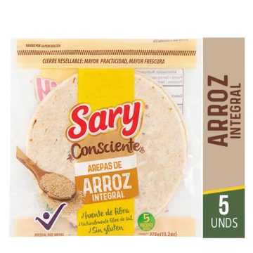 AREPA SARY 5U 375G ARROZ INTEGRAL