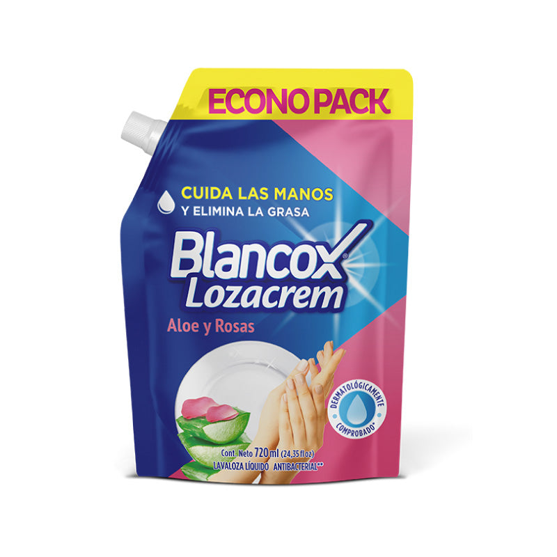 LAVALOZA CREM LIQ 720ML ALOE  ROSA DOY PACK