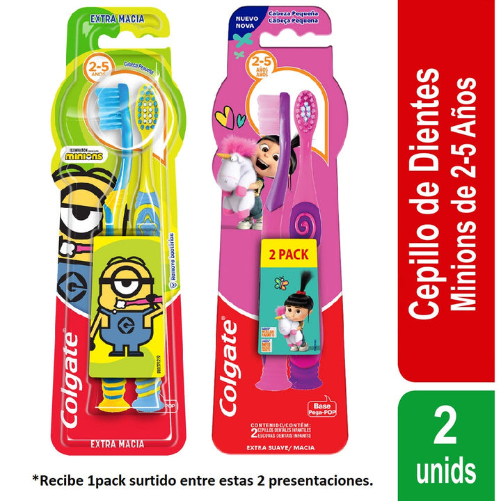 CEPILLO DENTAL COLGATE MINIONS/AGNES & FLUFFY 2-5 AÑOS